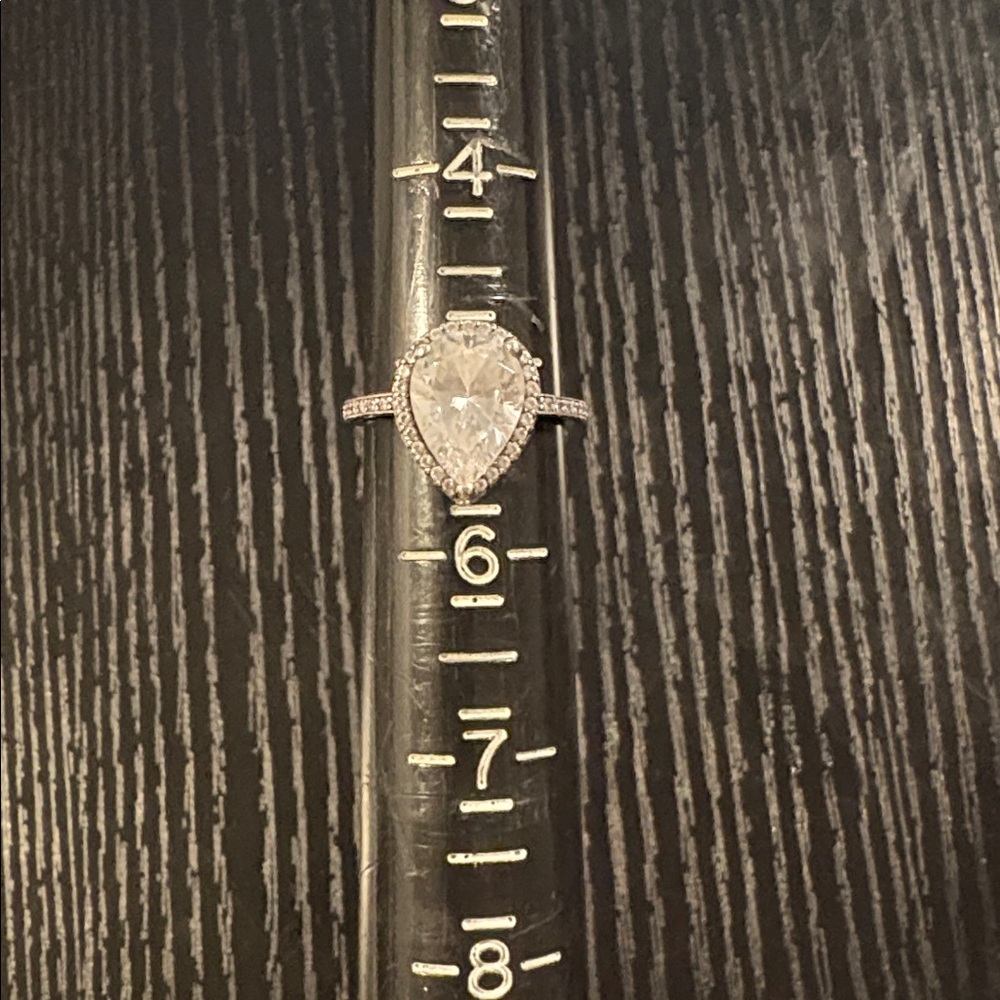 Wedding ring Pandora Sterling silver ring pear shape CZ women’s size 5 1/2